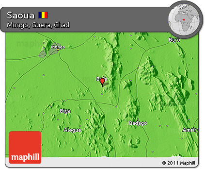 Political 3D Map of Saoua
