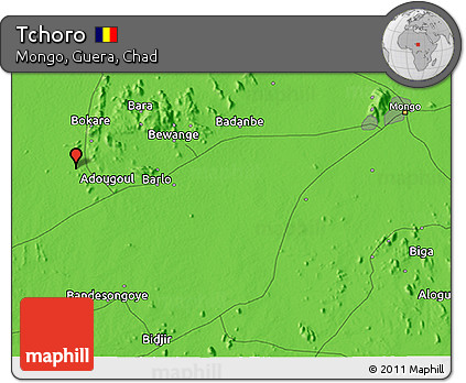 Political 3D Map of Tchoro