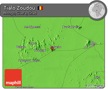 Political 3D Map of Tialo Zoudou