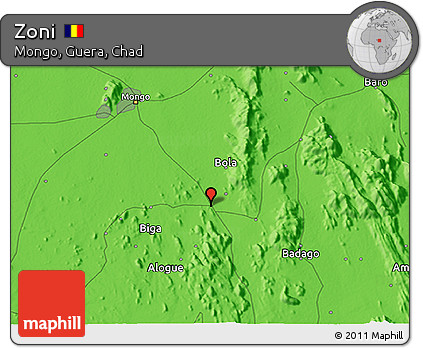 Political 3D Map of Zoni