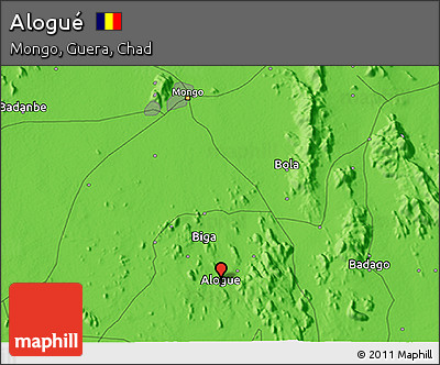Political 3D Map of Alogué