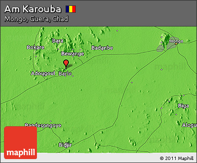 Political 3D Map of Am Karouba