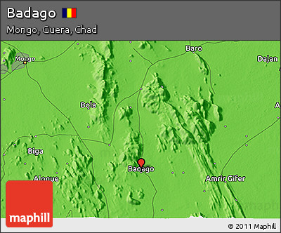 Political 3D Map of Badago