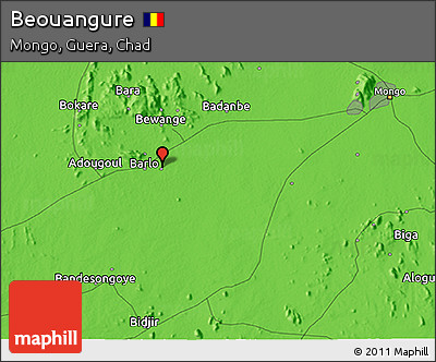 Political 3D Map of Beouangure
