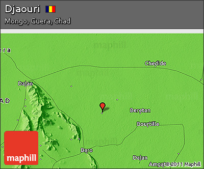 Political 3D Map of Djaouri