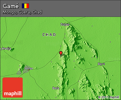 Political 3D Map of Gamé