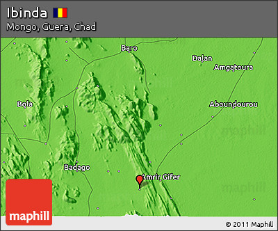 Political 3D Map of Ibinda
