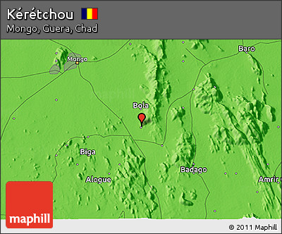 Political 3D Map of Kérétchou