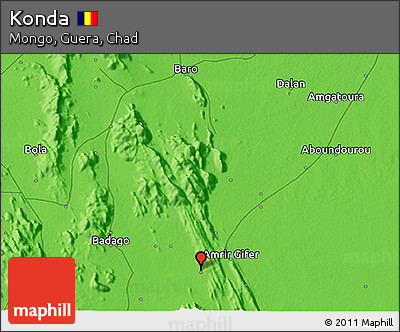 Political 3D Map of Konda