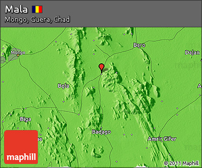 Political 3D Map of Mala