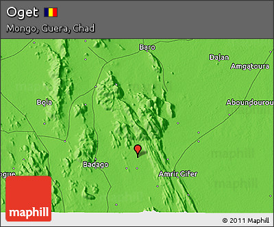 Political 3D Map of Oget