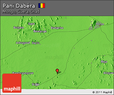 Political 3D Map of Pani Dabéra