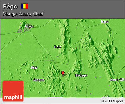 Political 3D Map of Pégo
