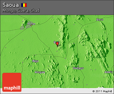 Political 3D Map of Saoua