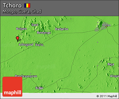 Political 3D Map of Tchoro
