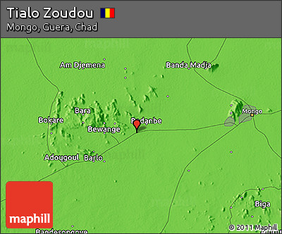 Political 3D Map of Tialo Zoudou
