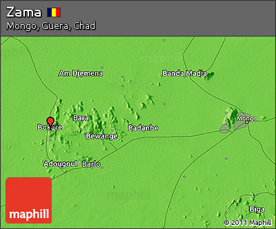 Political 3D Map of Zama
