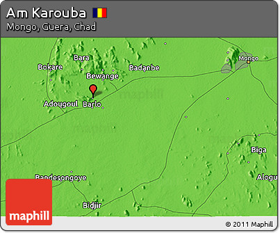 Political 3D Map of Am Karouba