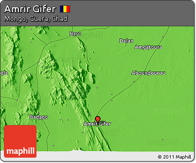 Political 3D Map of Amrir Gifer