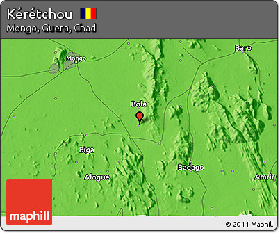 Political 3D Map of Kérétchou