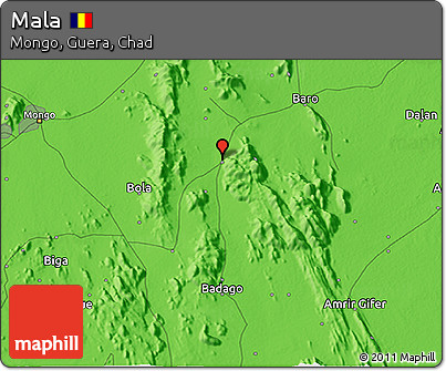 Political 3D Map of Mala