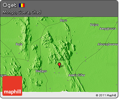 Political 3D Map of Oget
