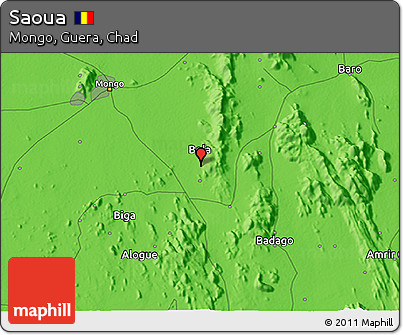 Political 3D Map of Saoua