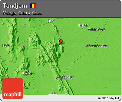 Political 3D Map of Tandjam