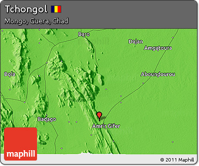 Political 3D Map of Tchongol