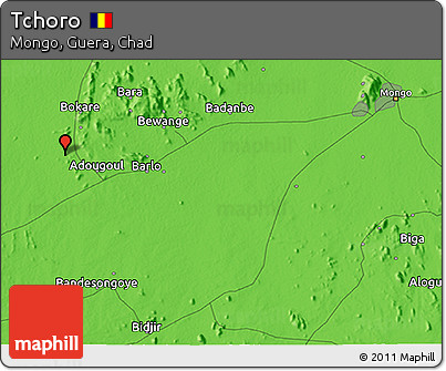 Political 3D Map of Tchoro