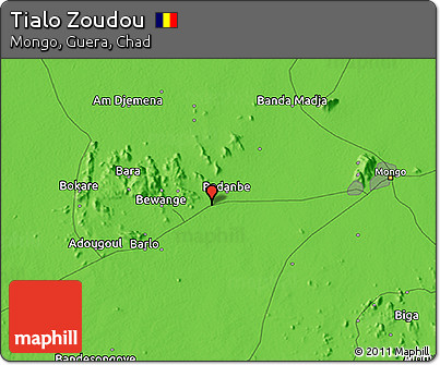 Political 3D Map of Tialo Zoudou