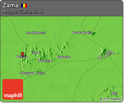 Political 3D Map of Zama