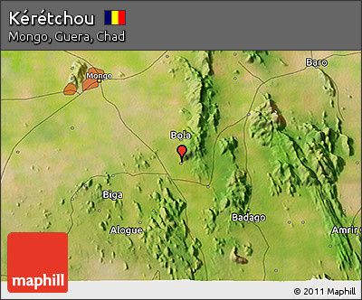 Satellite 3D Map of Kérétchou