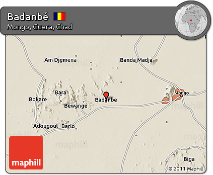 Shaded Relief 3D Map of Badanbé