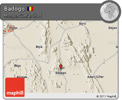 Shaded Relief 3D Map of Badogo