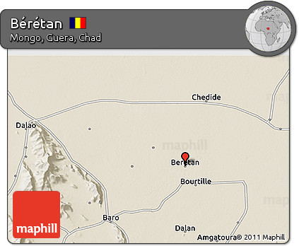 Shaded Relief 3D Map of Bérétan