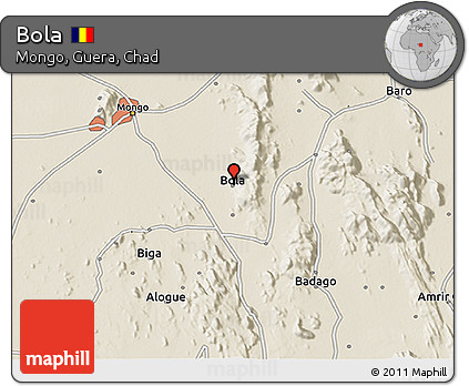 Shaded Relief 3D Map of Bola