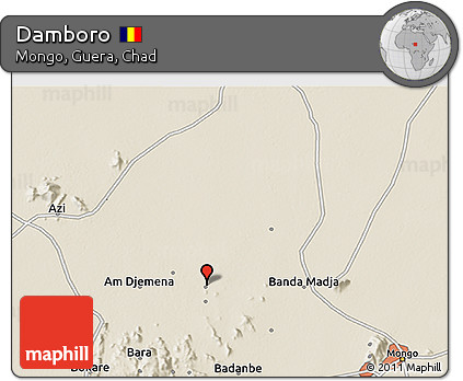 Shaded Relief 3D Map of Damboro