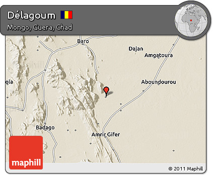 Shaded Relief 3D Map of Délagoum