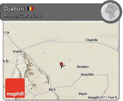 Shaded Relief 3D Map of Djaouri