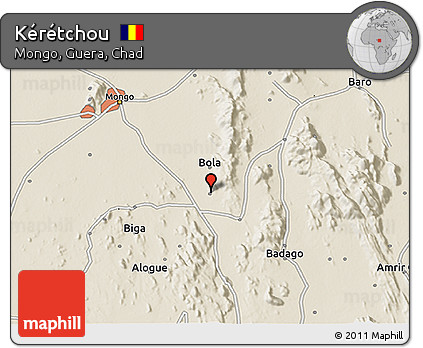 Shaded Relief 3D Map of Kérétchou