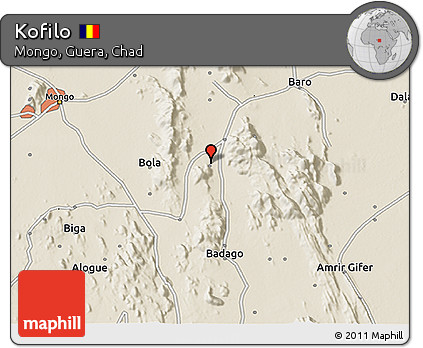 Shaded Relief 3D Map of Kofilo