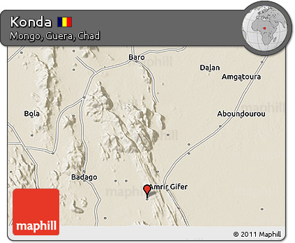 Shaded Relief 3D Map of Konda