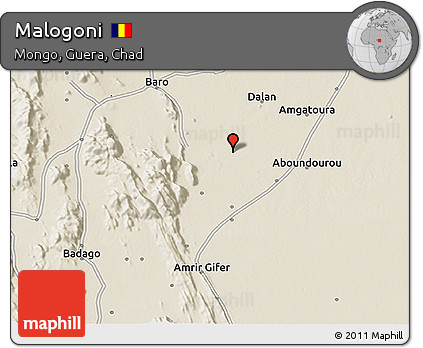 Shaded Relief 3D Map of Malogoni