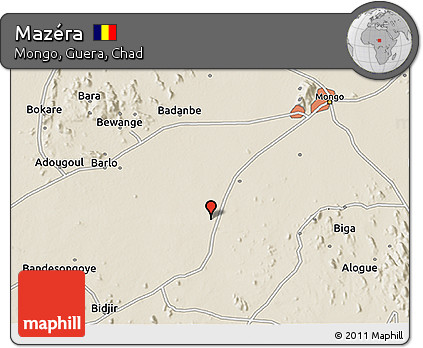 Shaded Relief 3D Map of Mazéra