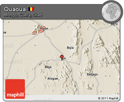 Shaded Relief 3D Map of Ouaoua