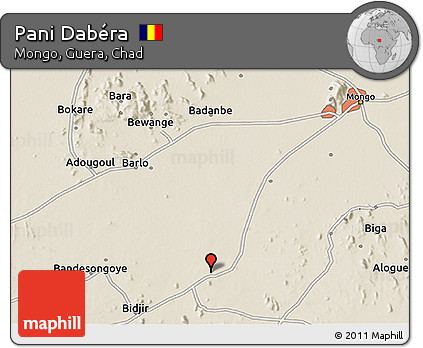 Shaded Relief 3D Map of Pani Dabéra