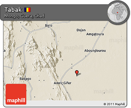 Shaded Relief 3D Map of Tabak