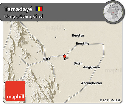 Shaded Relief 3D Map of Tamadayé