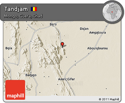 Shaded Relief 3D Map of Tandjam